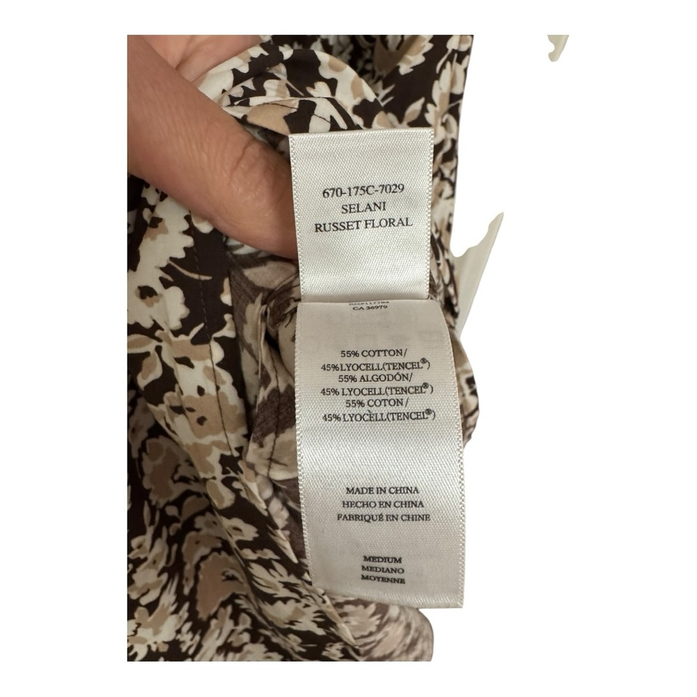 RAILS | $248 Selani Poplin One Shoulder Midi Dress in Russet Floral, Size Medium - Picture 10 of 13